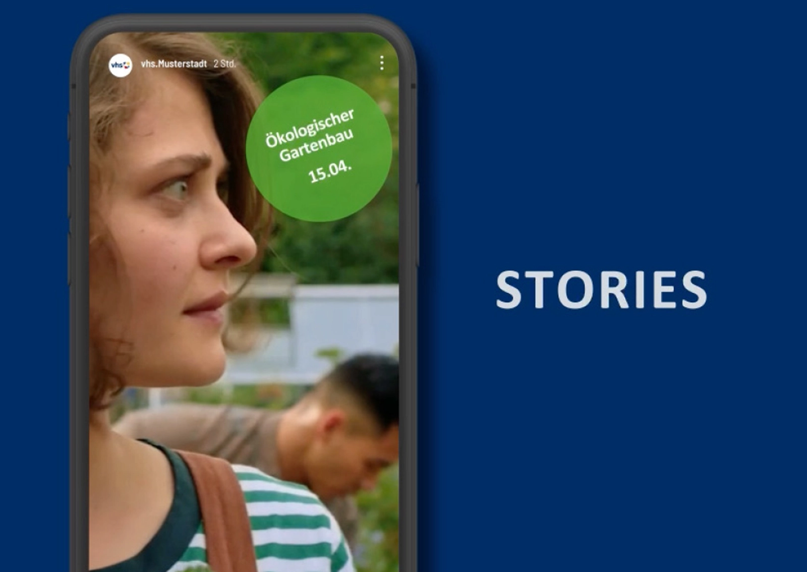 Ansicht einer Story für Social Media, die von den Volkshochschulen genutzt werden können.